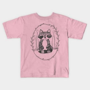 Portrait of a Raccoon Kids T-Shirt